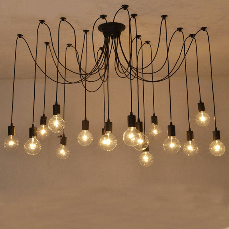 HEIKESZ Retro Long-Line Tiantian Loose Flower Chandelier Nordic Guest Restaurant Coffee Shop Multi-Head Bed & Breakfast Bedroom Decoration Chandelier LED Light for Bedroom Night Aesthetic Room Lamp