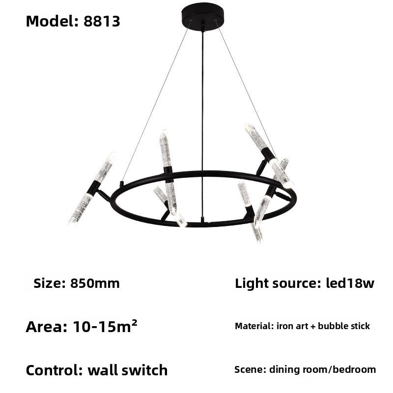 HEIKESZ Nordic Luxury Ceiling Light Modern Crystal Bubble Chandelier for Living Room Dining Bar Stylish Round Pendant Lamp
