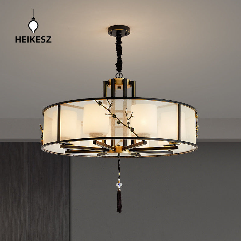 HEIKESZ Modern Chinese Style Ceiling Light Simple Zen Living Room Bedroom Dining Round Study Tea Room Lighting Fixture