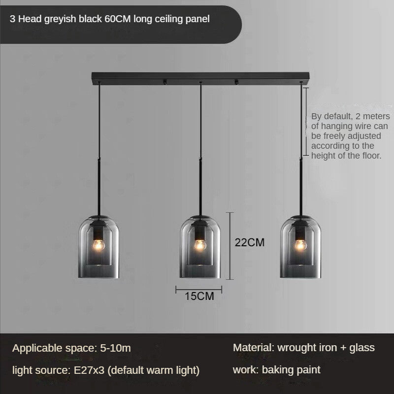 HEIKESZ Nordic Industrial Chandelier Creative Long Line Glass Pendant Light for Living Room Bedroom Restaurant Warm Lighting Ceiling Lamp