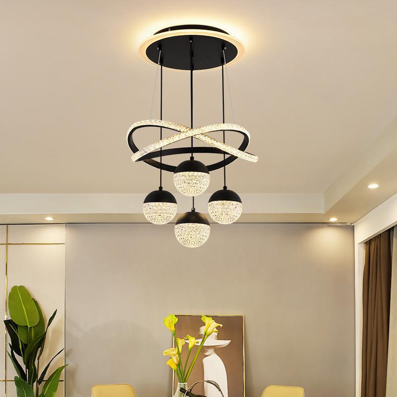 HEIKESZ Modern simple dining room led bedroom stairwell creative chandelier light luxury living room high sense household lamp light fixtures for celling lighting