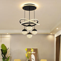 HEIKESZ Modern simple dining room led bedroom stairwell creative chandelier light luxury living room high sense household lamp light fixtures for celling lighting