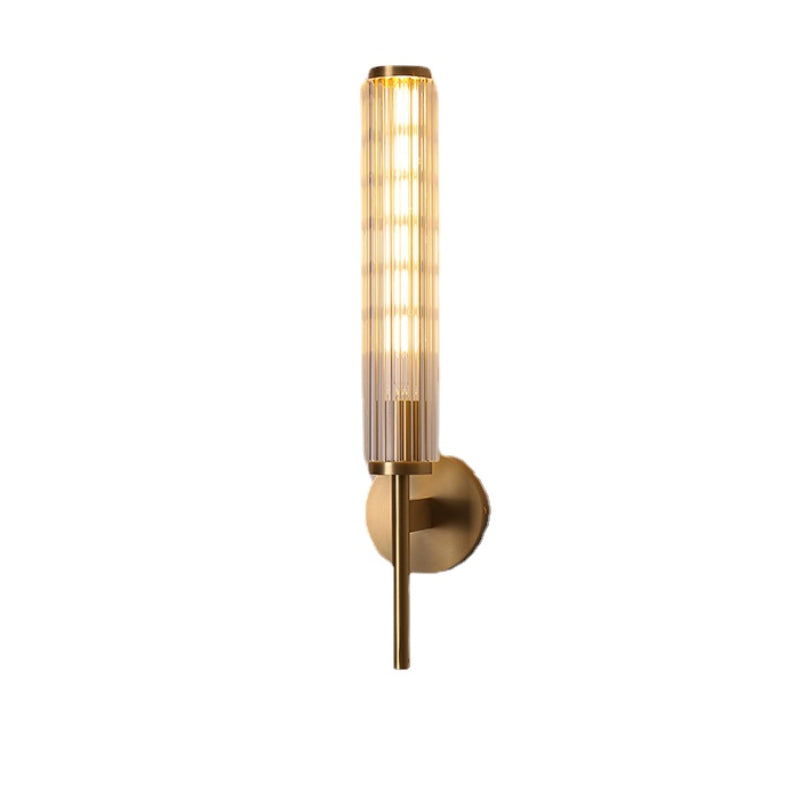 HEIKESZ Copper Wall Lamp Luxury Hotel Aisle Corridor Light Creative Crystal Bedroom Bedside Lamp Living Room Wall Light Bulb