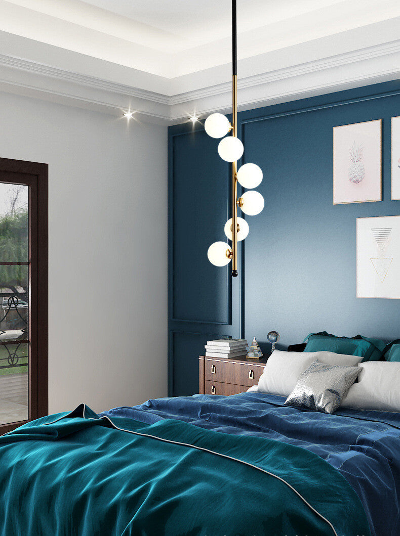 HEIKESZ Nordic Bed Head Chandelier Creative Art Light Luxury Post-Modern Minimalist Living Room Ceiling Lamp for Villa Hotel Lighting