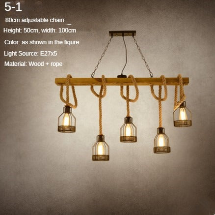 HEIKESZ American Retro Industrial Style Chandelier Personalized Clothing Shop Window Creative Light Bar Internet Coffee Bar Lamp LED Light for Bedroom Night Aesthetic Room Lamp