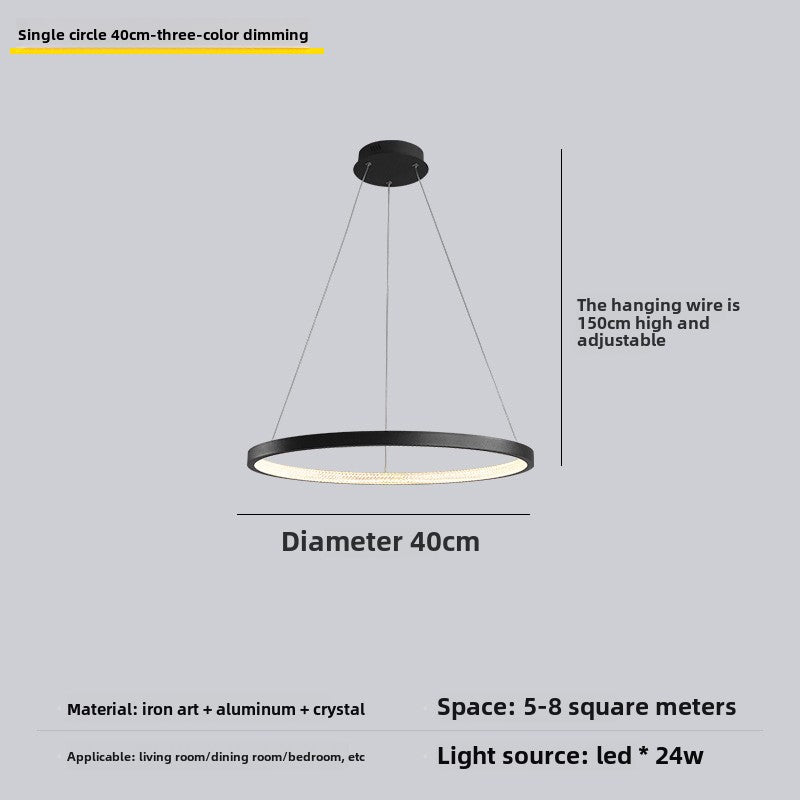 HEIKESZ Minimalist living room chandelier post-modern minimalist light luxury dining room lamp designer villa exhibition hall lamp circle main lamp light fixtures for celling lights