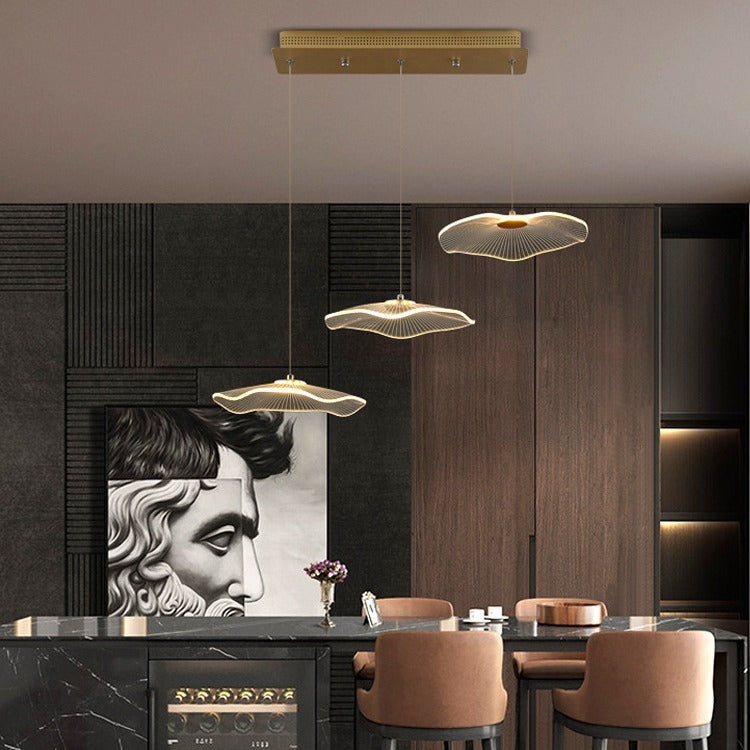 HEIKESZ Modern Danish Chandelier Simple Empty Lotus Leaf LED Lighting for Restaurant Living Room Dining Bar Nordic Ceiling Fixture