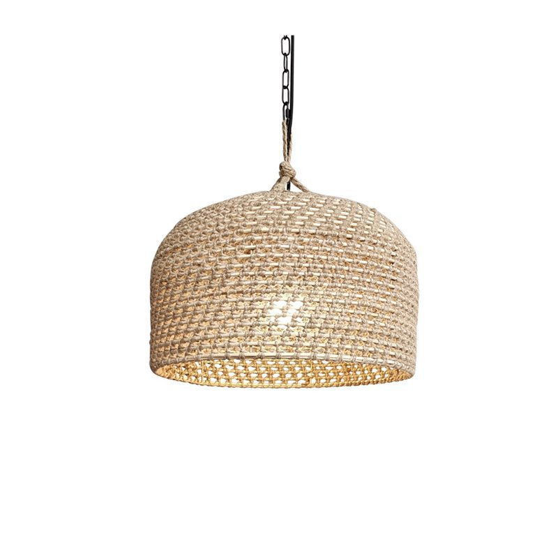 HEIKESZ Japanese Wabi Style Pendant Light Rattan Weaving Retro Hotel Bedroom Lamp Handmade Zen Tea Room Ceiling Lighting