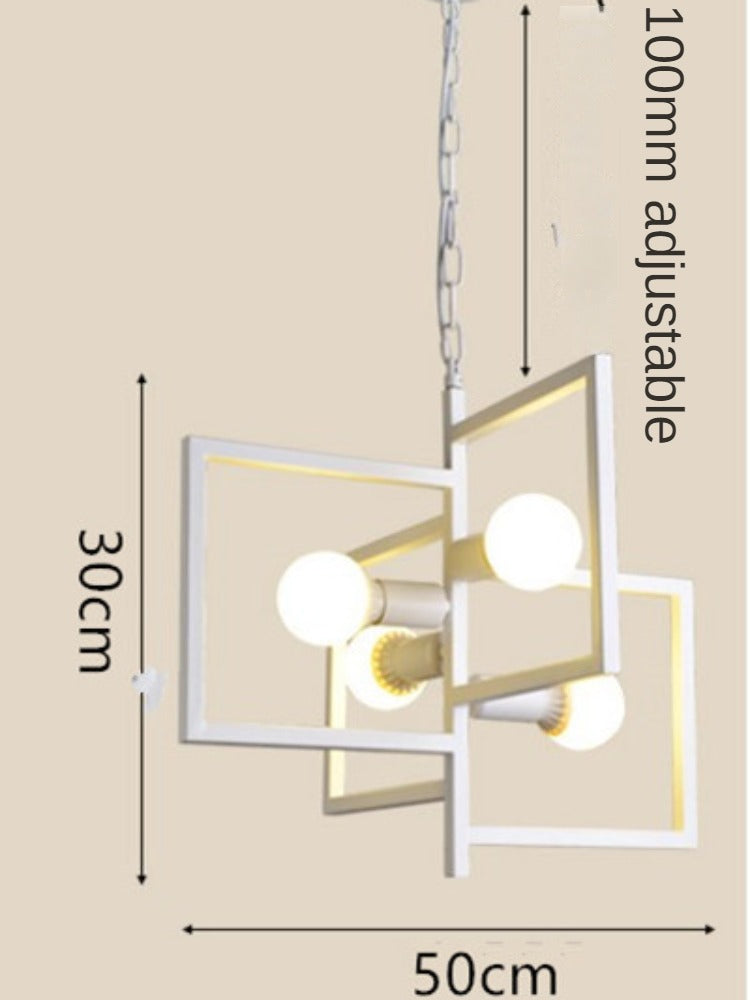 HEIKESZ Nordic Simple Modern Creative Personalized Lighting Dining Room Lamps Dining Table Bar Ladder Iron Dining Room Bedroom Chandelier LED Light for Bedroom Night Aesthetic Room Lamp