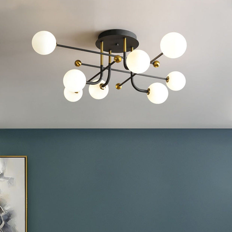 HEIKESZ Nordic Ceiling Lamp Modern Living Room Light Minimalist Italian Design Luxury Bedroom Lighting Magic Bean Lamp