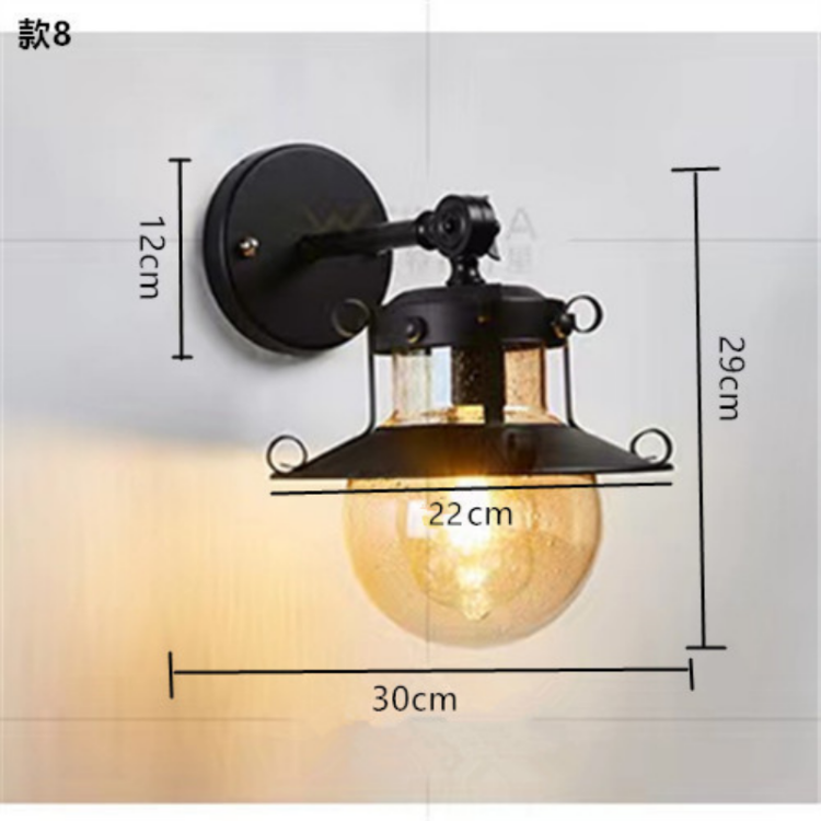 HEIKESZ Cross-Border American Retro Industrial Guest Restaurant Studio Aisle Corridor Tea Room Milk Tea Coffee Shop Bar Counter Wall Lamp LED Light for Bedroom Night Aesthetic Room Lamp