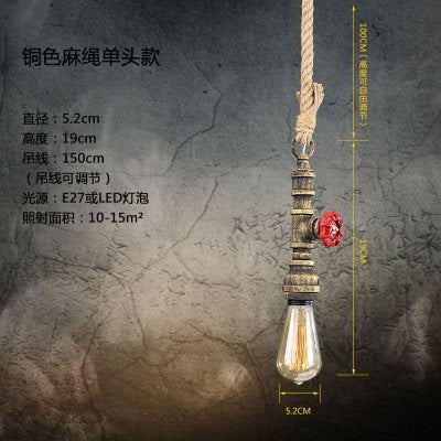HEIKESZ American retro water pipe ceiling light restaurant coffee shop creative clothing store LOFT industrial style multi head combination light