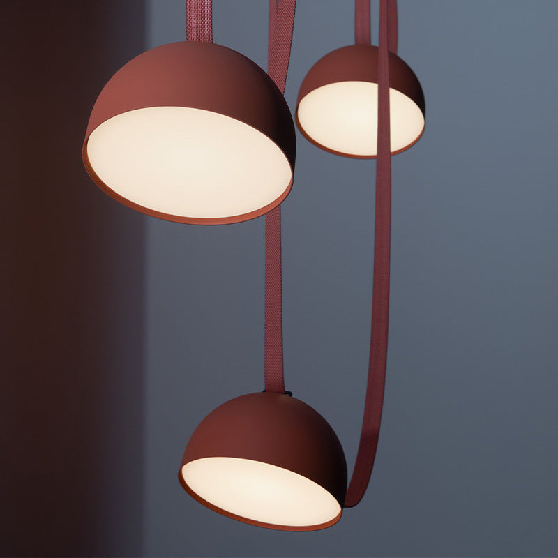 HEIKESZ Nordic Style Orange 3 Head Canvas Pendant Light Minimalist Designer Lamp Creative Italian Bar Restaurant Lighting