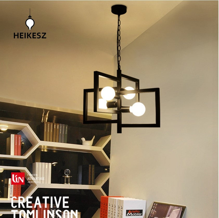 HEIKESZ Nordic Simple Modern Creative Personalized Lighting Dining Room Lamps Dining Table Bar Ladder Iron Dining Room Bedroom Chandelier LED Light for Bedroom Night Aesthetic Room Lamp