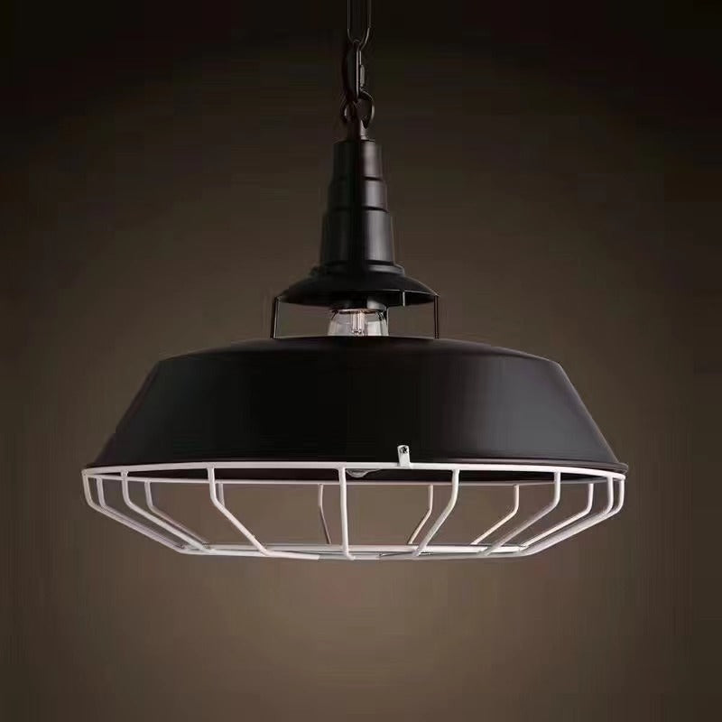 HEIKESZ American Retro Coffee Shop Bar Lamp Industrial Nordic Loft Pot Cover Balcony Restaurant Bar Iron Fishing Line Lamps