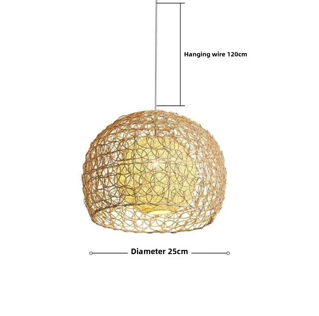 HEIKEZ Japanese branch chandelier, simple and creative personality, rattan countryside, simple bedroom, living room, balcony, dining room, circular ball lamp, ceiling lighting fixture