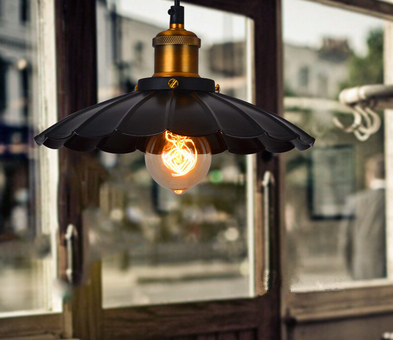 HEIKESZ American Country Retro Iron Art Lotus Leaf Retro Nostalgic Dining Room and Study Room Bar Cafe Loft Chandelier american style retro outdoor indoor retro bedroom lamp american-style Industrial wind