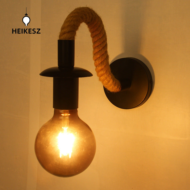 HEIKESZ Retro rope LED indoor and outdoor wall lights indoor villa courtyard lights community terrace lights exterior wall wall lights