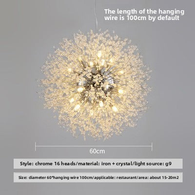HEIKESZ Dandelion Fireworks Chandelier Crystal Dining Room Light Modern Minimalist Bedroom Bar Clothing Store Window