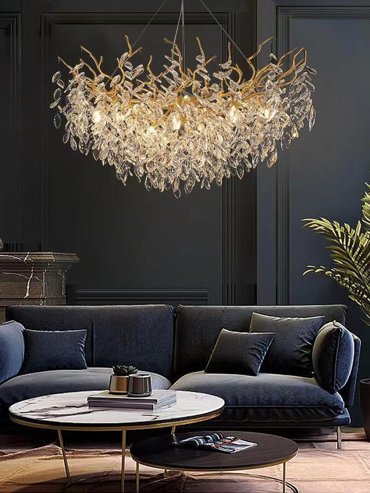 HEIKESZ Luxury Crystal Chandelier for Wedding Living Room Dining Bedroom Study Tea Room Bar Art Lighting