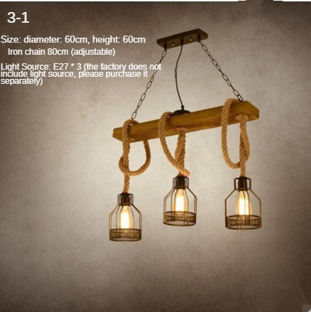 HEIKESZ American Retro Industrial Style Chandelier Personalized Clothing Shop Window Creative Light Bar Internet Coffee Bar Lamp LED Light for Bedroom Night Aesthetic Room Lamp