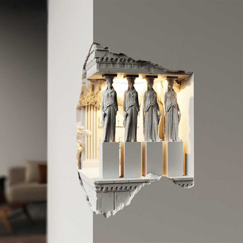 Gypsum Induction Night Light Bedside Corridor Aisle Gypsum Lamp Embedded Corner Plaster Wall Lamp B &amp; B Ambience Light