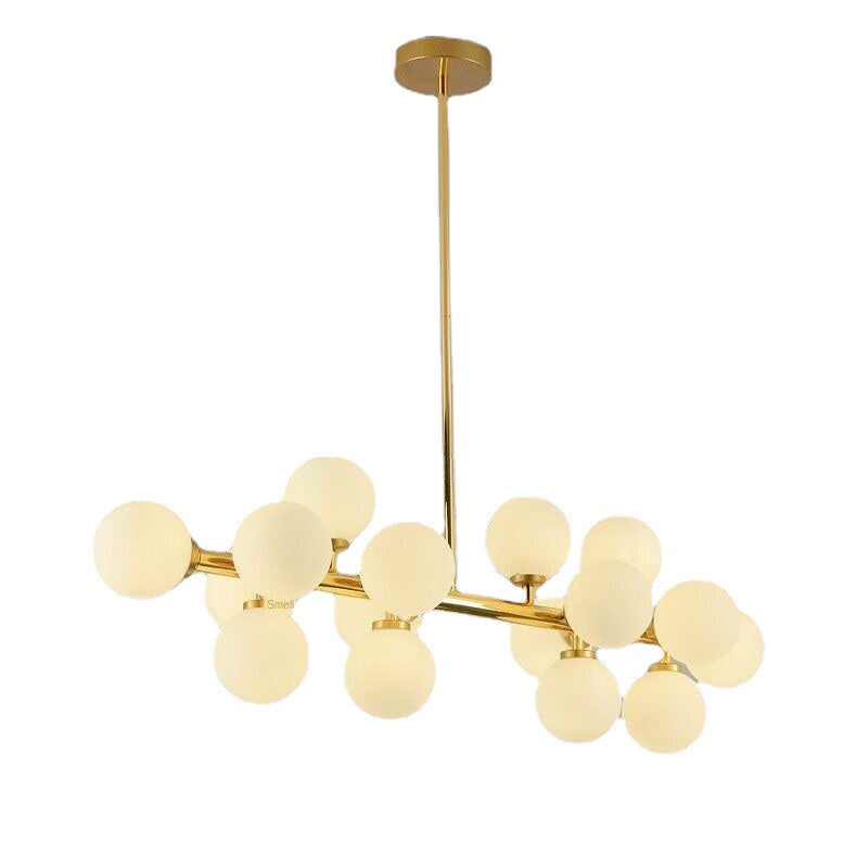 HEIKESZ Post-Modern Nordic LED Iron Droplight Creative Magic Bean Lamp Cool Glass Ball Chandelier for Living Room Bedroom Ceiling Lighting