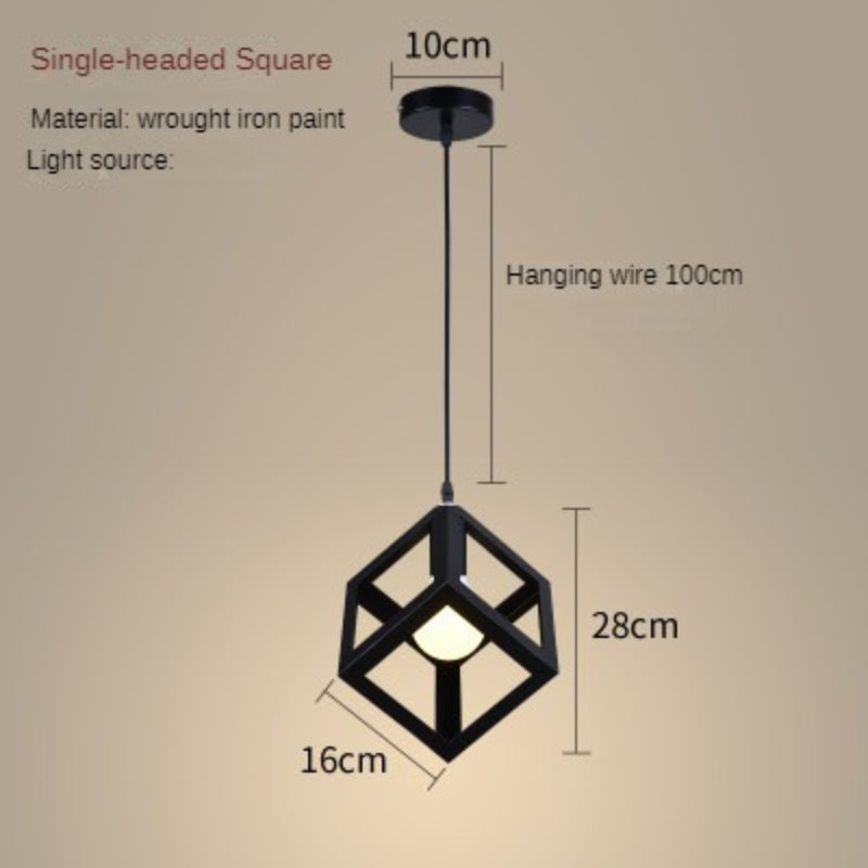 HEIKESZ Nordic Simple Chandelier Restaurant Coffee Shop Creative Wrought Iron Small Droplight Bar Snack Milk Tea Shop Single Head Special Offer Light LED Light for Bedroom Night Aesthetic Room Lamp