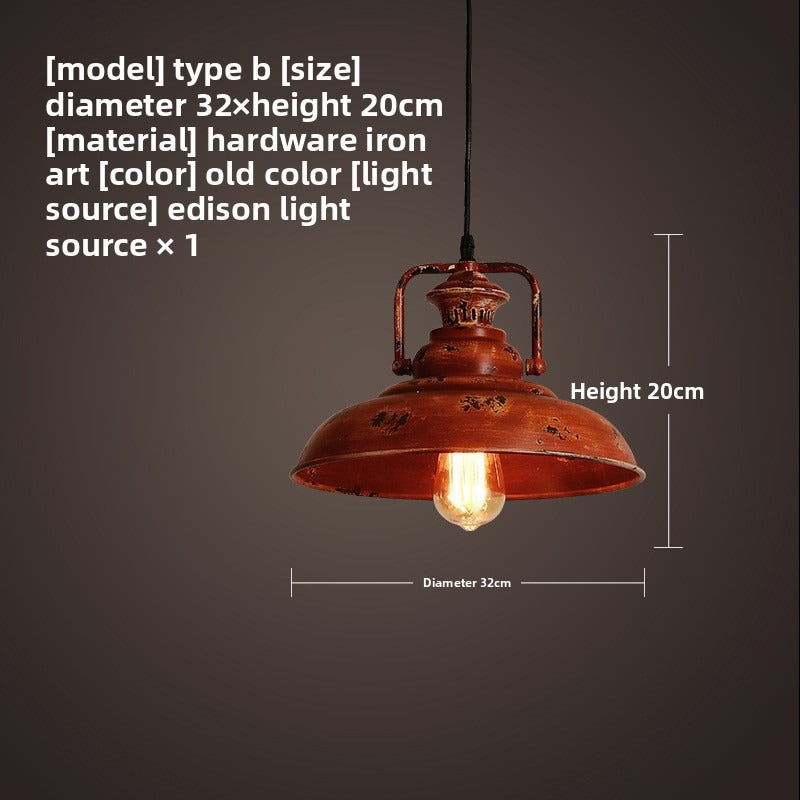 HEIKESZ Vintage Industrial Iron Loft Pendant Light Single Head Retro Style for Cafe Bar Restaurant Creative Design