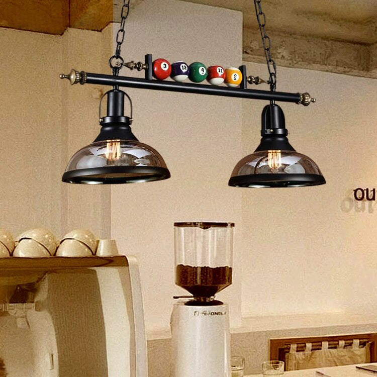 HEIKESZ American retro lamp creative billiard wrought iron chandelier restaurant living room bar table ball hall clothing store personalized industrial wind lamp light fixtures for celling lights