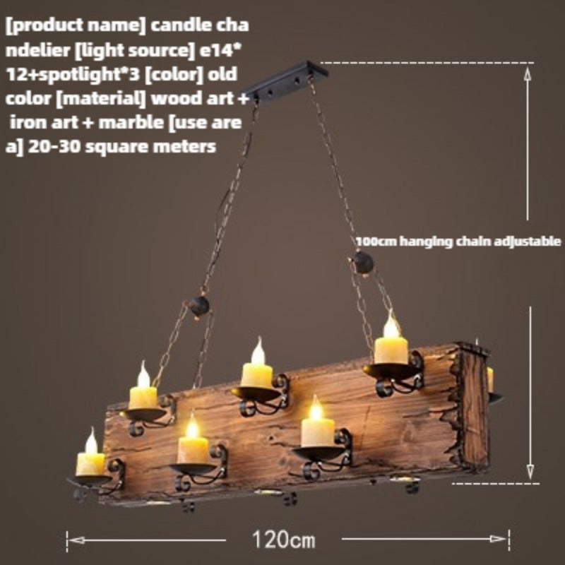 HEIKESZ American rural retro ship wood chandelier hot pot restaurant hotel bar counter bed and breakfast restaurant lamp industrial wind decorative lamp