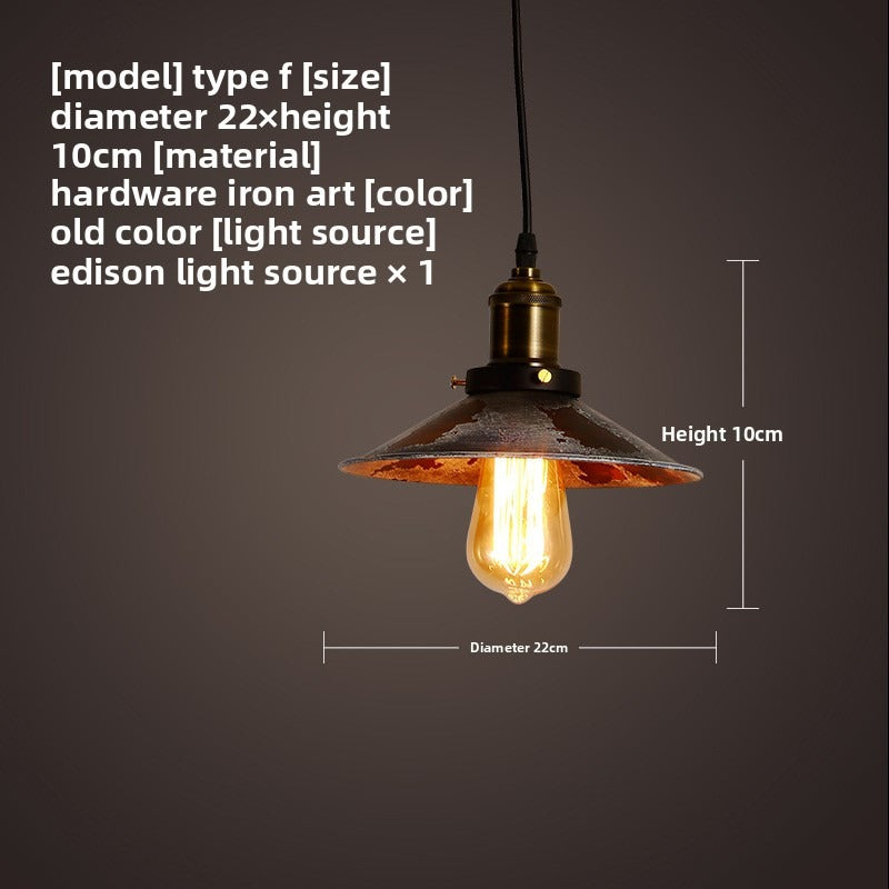 HEIKESZ Vintage Industrial Iron Loft Pendant Light Single Head Retro Style for Cafe Bar Restaurant Creative Design