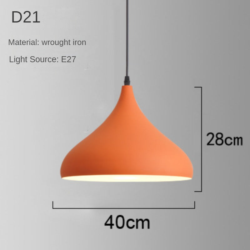 HEIKESZ Industrial Style Simple Orange Creative Personalized Art Catering Restaurant Commercial Orange Single-Head Suspension Wire Dining Chandelier