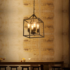 HEIKESZ American Industrial Style Iron Frame Chandelier Dining Room/Living Room Bar Coffee Snack Milk Tea Shop Lamp Exclusive for Cross-Border Iron Lamp LED Light for Bedroom Night Aesthetic Room Lamp