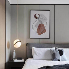 HEIKESZ Nordic Minimalist Moon Chandelier for Living Room Dining Room Bedroom Coffee Shop Bar