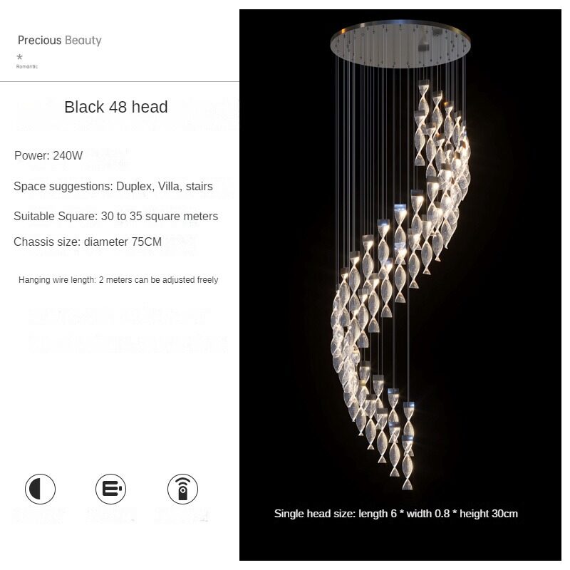 HEIKESZ Modern Minimalist LED Chandelier for Living Room Dining Kitchen Bedroom Luxury Nordic Design Long Pendant Light