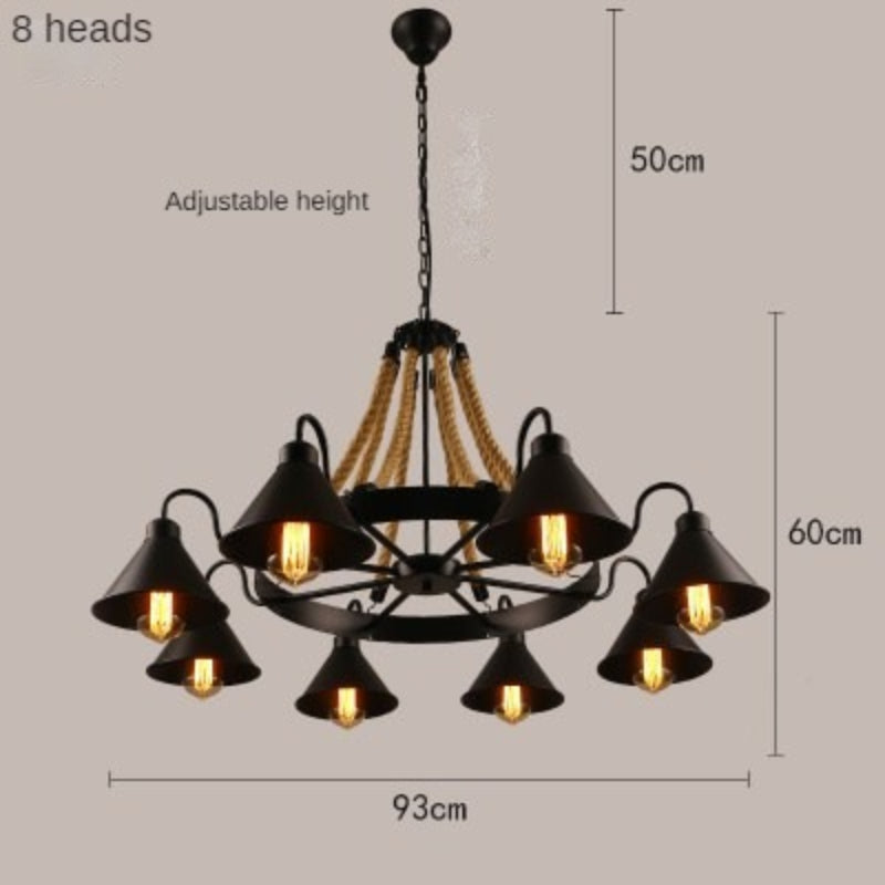 Loft Retro Industrial Style Ceiling Lamp Creative Restaurant Bar Lamp American Lampshade Restaurant Private Room Dining Table Chandelier LED Light for Bedroom Night Aesthetic Room Lamp