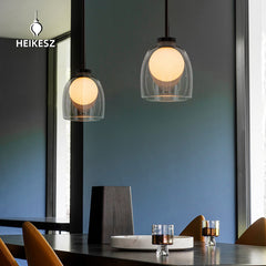 HEIKESZ Postmodern creativity gradual change soot glass small chandelier American art restaurant sofa porch designer chandelier lamp light fixtures for celling lights