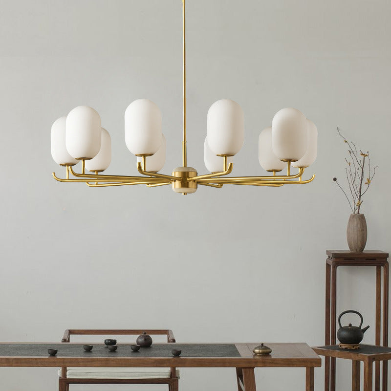 HEIKESZ all copper new Chinese chandelier dining room bedroom study jade modern living room lamp light fixtures for celling lights