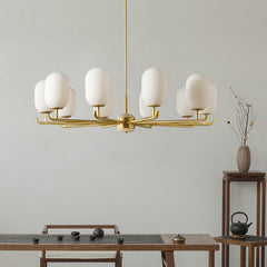 HEIKESZ all copper new Chinese chandelier dining room bedroom study jade modern living room lamp light fixtures for celling lights