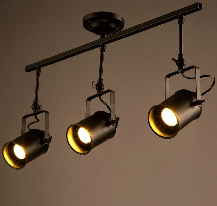 HEIKESZ American Industrial Retro Spotlight Chandelier Wall Light Bulb Bar Personality Clothing Store Open-Mounted Long Brush Holder LED Spotlight american style retro outdoor indoor retro bedroom lamp american-style Industrial wind