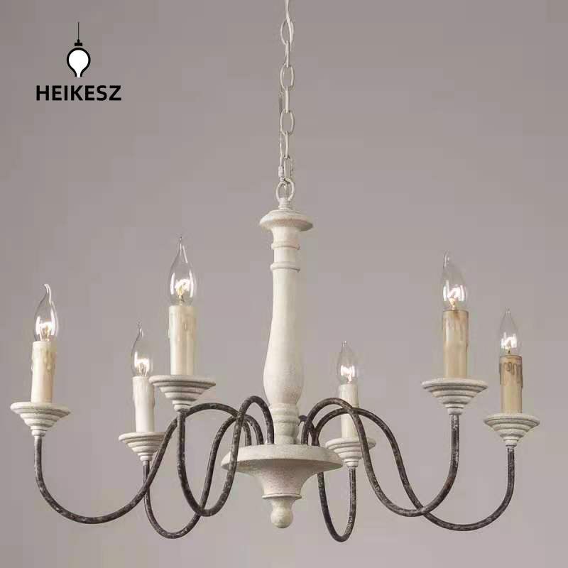 Vintage Wooden Ceiling Light Creative American Country French Cottage Style Simple Pendant Lamp for Living Room Dining Bedroom Homestay