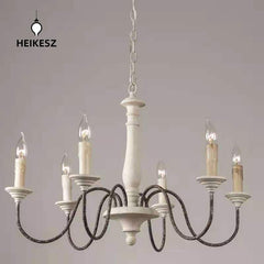 Vintage Wooden Ceiling Light Creative American Country French Cottage Style Simple Pendant Lamp for Living Room Dining Bedroom Homestay