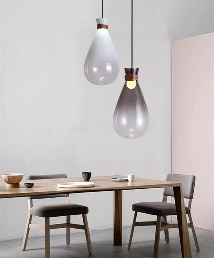 HEIKESZ Modern simple restaurant glass drifting bottle bag chandelier Nordic creative bedroom front bar wine bottle Internet celebrity chandelier lamp light fixtures for celling light