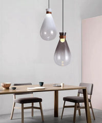 HEIKESZ Modern simple restaurant glass drifting bottle bag chandelier Nordic creative bedroom front bar wine bottle Internet celebrity chandelier lamp light fixtures for celling light