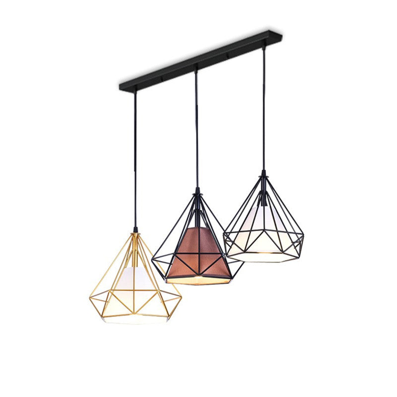 HEIKESZ Nordic Style Restaurant Chandelier Modern Minimalist Restaurant Dining Table Leisure Bar Creative Coffee Tea Shop Diamond Chandelier LED Light for Bedroom Night Aesthetic Room Lamp