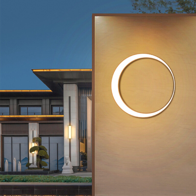 HEIKESZ Waterproof Outdoor Wall Lamp Crescent Design for Villa Courtyard Hotel Exterior Decoration Yard Layout Lighting