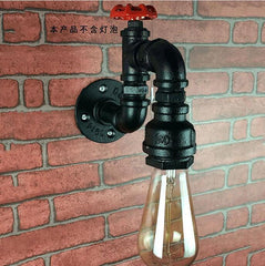 HEIKESZ Wrought iron American industrial wind wall lamp loft retro restaurant bar Internet cafe aisle LED water pipe wall lamp