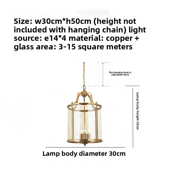 HAIKESZ Modern European Style Full Copper Ceiling Light for Dining Room Hallway Staircase Entrance Simple Luxury Chandelier