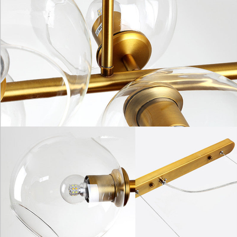 HEIKESZ Luxury Nordic Glass Ball Chandelier Creative Molecular Bubble Light for Bedroom Dining Living Room